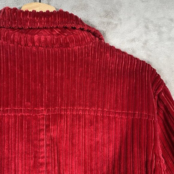 VTG Territory Ahead Red Wide Wale Corduroy Chore Coat Barn Ranch Jacket Pockets - Picture 8 of 13